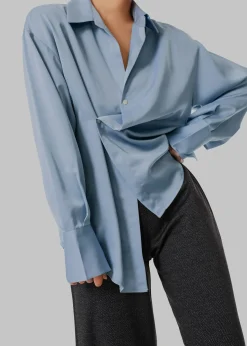The Frankie Shop Pilvi Blouse Sky