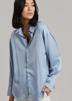 The Frankie Shop Pilvi Blouse Sky