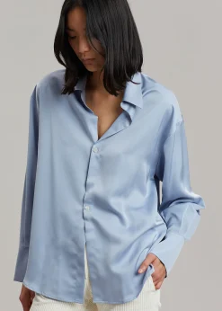 The Frankie Shop Pilvi Blouse Sky