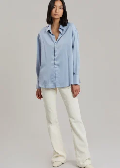 The Frankie Shop Pilvi Blouse Sky