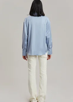 The Frankie Shop Pilvi Blouse Sky