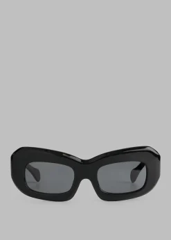 The Frankie Shop Port Tanger Baraka Sunglasses Black Acetate Clearance