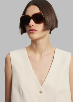 The Frankie Shop Port Tanger Yamina Sunglasses Oliban Acetate Tobacco Lens Sale