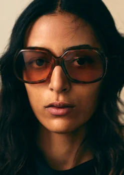 The Frankie Shop Port Tanger Yamina Sunglasses Oliban Acetate Amber Lens