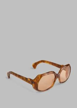 The Frankie Shop Port Tanger Yamina Sunglasses Oliban Acetate Amber Lens