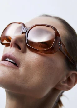The Frankie Shop Port Tanger Yamina Sunglasses Oliban Acetate Amber Lens