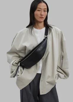 The Frankie Shop Proenza Schouler White Label Stanton Leather Sling Bag Black Hot