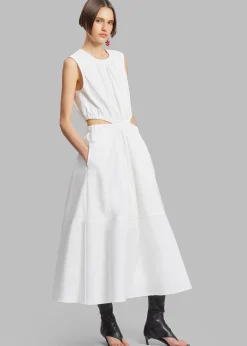 The Frankie Shop Proenza Schouler White Label Poplin Cutout Midi Dress Off White Sale