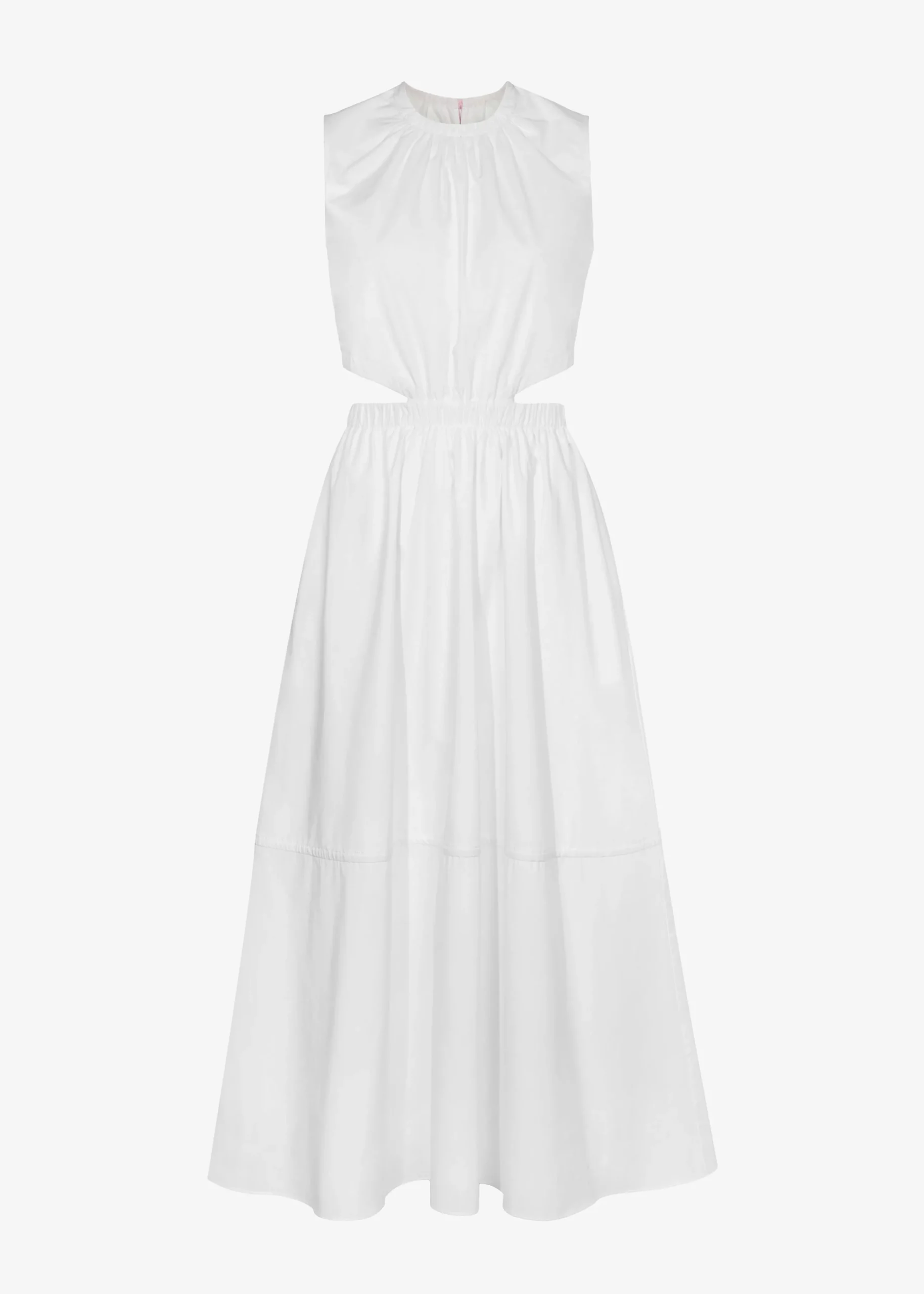 The Frankie Shop Proenza Schouler White Label Poplin Cutout Midi Dress Off White Sale