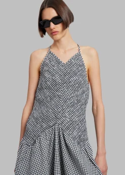 The Frankie Shop Proenza Schouler White Label Gingham Seersucker Smocked Dress White/ Sale