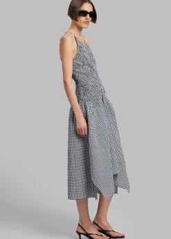 The Frankie Shop Proenza Schouler White Label Gingham Seersucker Smocked Dress White/ Sale