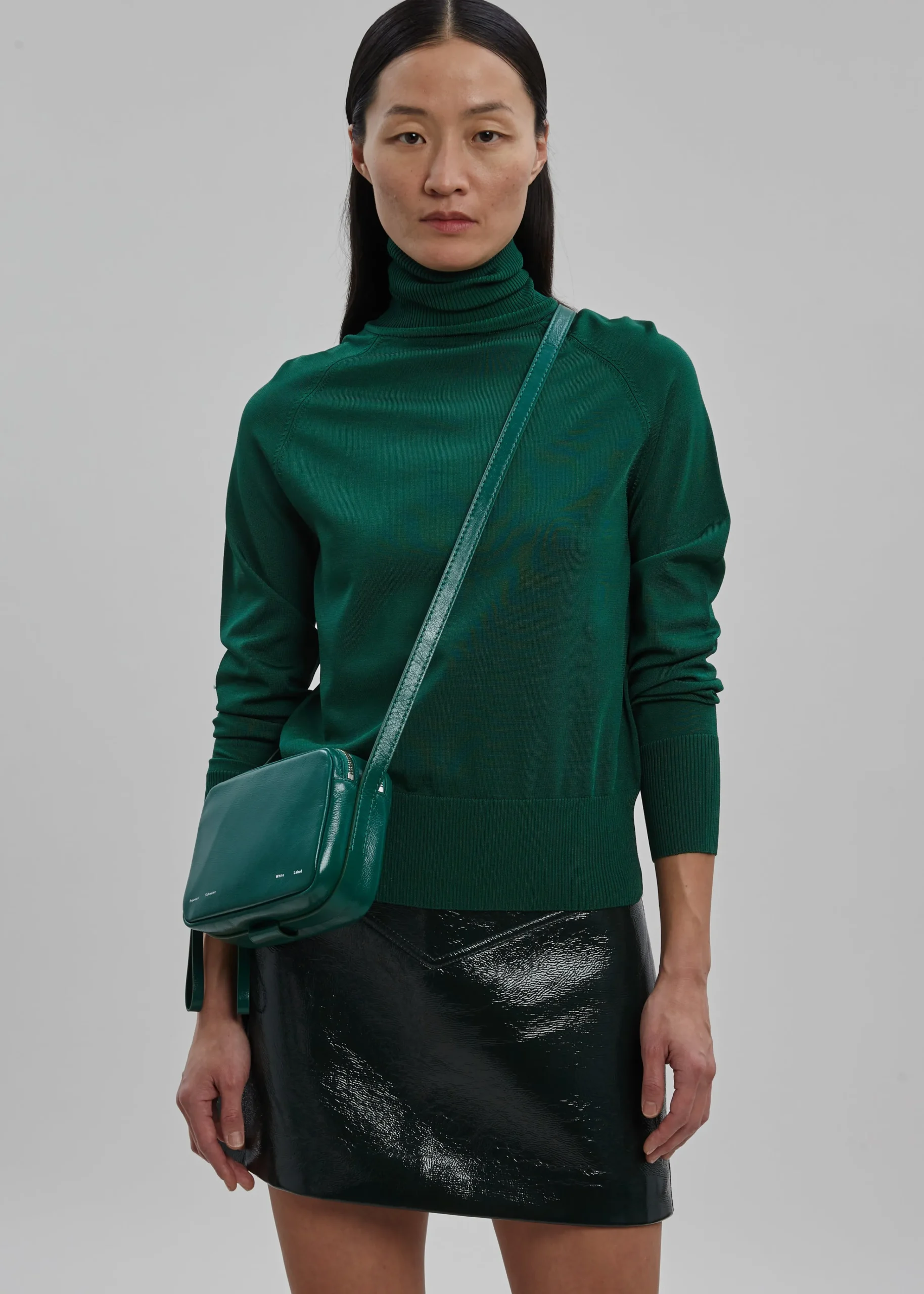 The Frankie Shop Proenza Schouler White Label Watts Leather Camera Bag Emerald Best