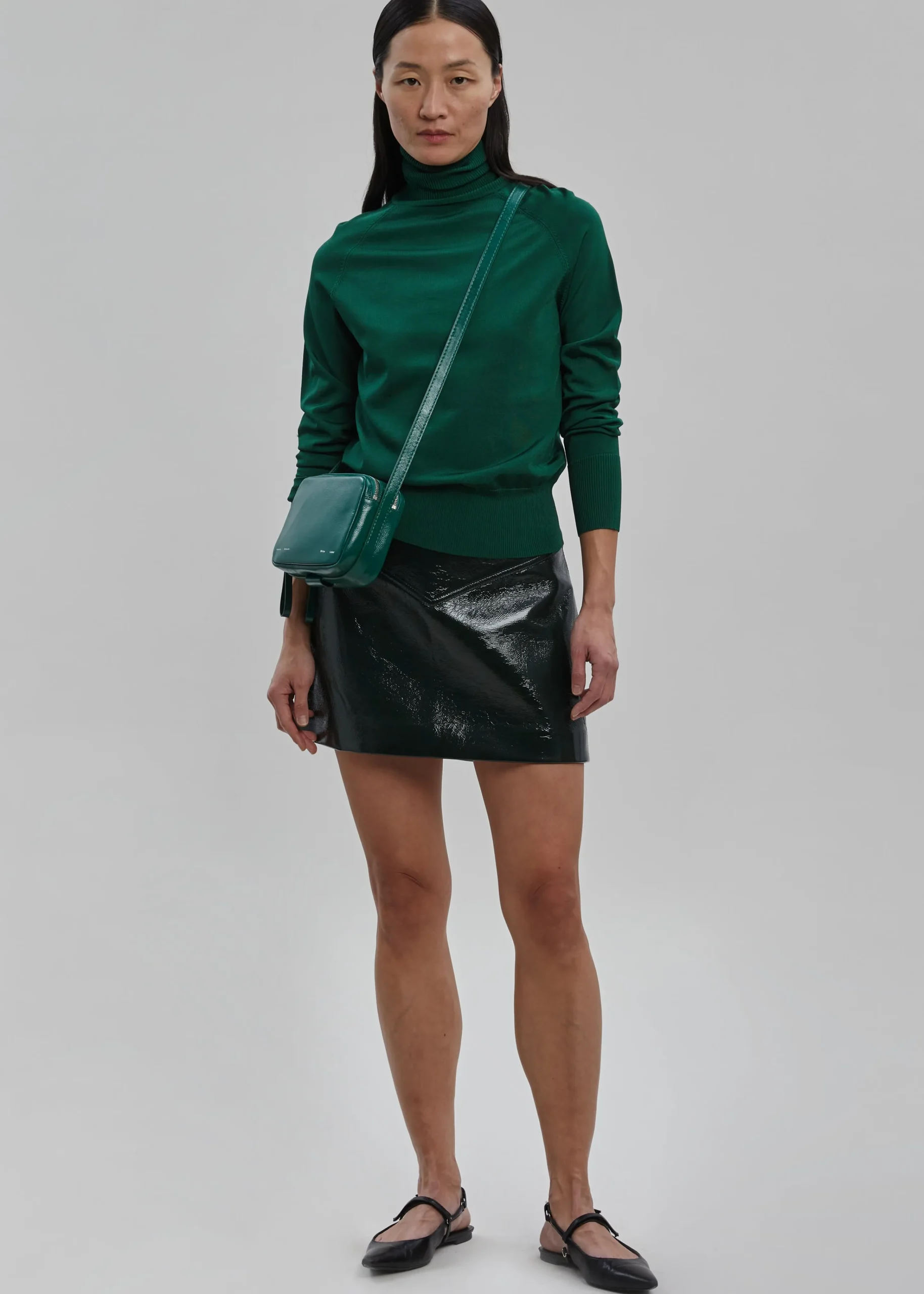 The Frankie Shop Proenza Schouler White Label Watts Leather Camera Bag Emerald Best