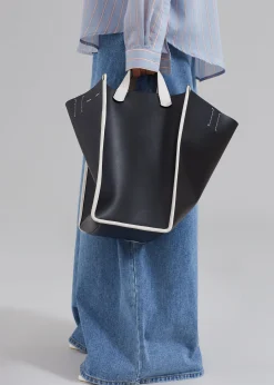 The Frankie Shop Proenza Schouler White Label Xl Mercer Leather Tote Black Sale