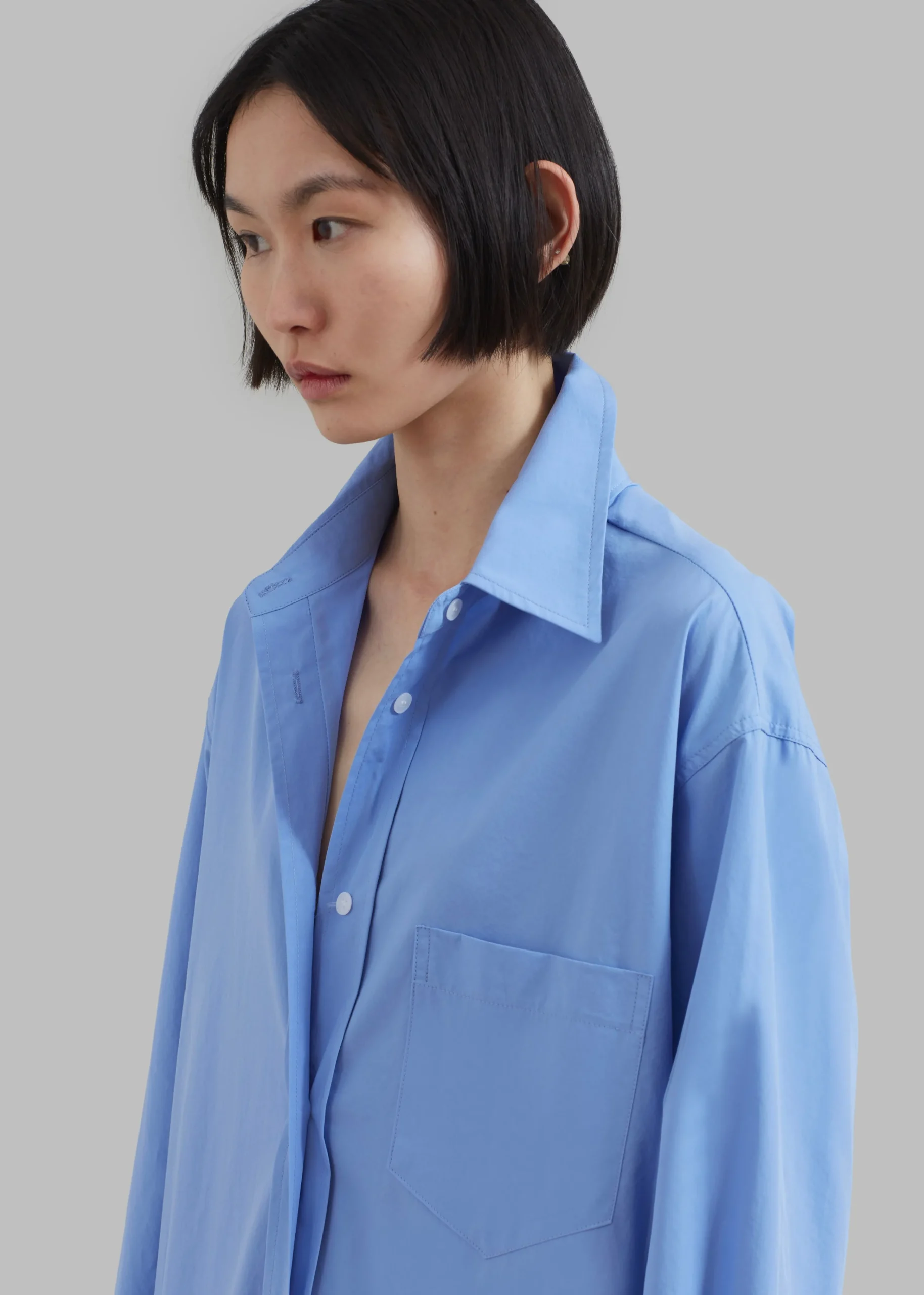 The Frankie Shop Raven Pocket Shirt Dress Sky Sale
