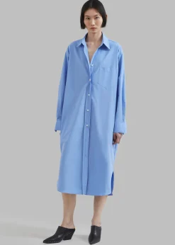 The Frankie Shop Raven Pocket Shirt Dress Sky Sale