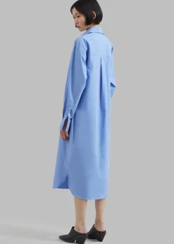 The Frankie Shop Raven Pocket Shirt Dress Sky Sale