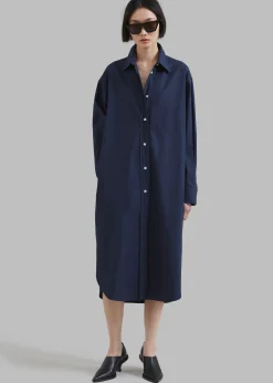 The Frankie Shop Raven Pocket Shirt Dress Navy Online