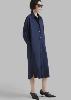 The Frankie Shop Raven Pocket Shirt Dress Navy Online