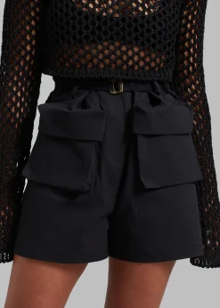 The Frankie Shop Raye Cargo Shorts Black Discount