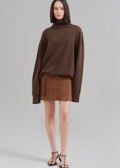 The Frankie Shop Remain Suede Slit Skirt Emperador New