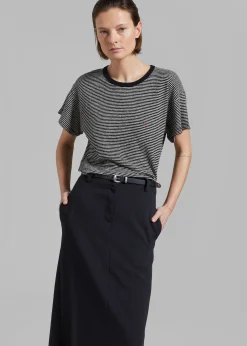 The Frankie Shop Rika Studios Laurent Tee Black/Ecru Stripe