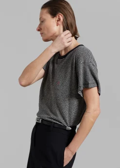 The Frankie Shop Rika Studios Laurent Tee Black/Ecru Stripe