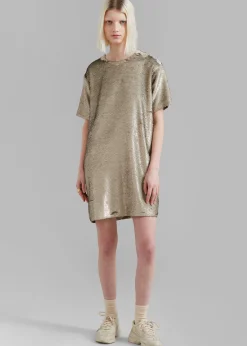 The Frankie Shop Riley Sequins Tee Mini Dress Bronze Best