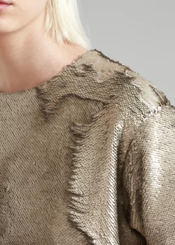 The Frankie Shop Riley Sequins Tee Mini Dress Bronze Best