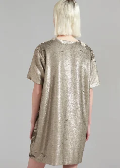 The Frankie Shop Riley Sequins Tee Mini Dress Bronze Best