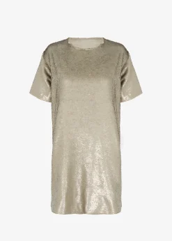 The Frankie Shop Riley Sequins Tee Mini Dress Bronze Best