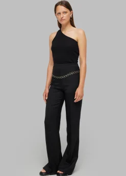 The Frankie Shop Rohe Asymmetric Rib Top Noir Discount