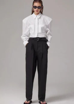 The Frankie Shop Romi Shoulder Padded Shirt White Clearance