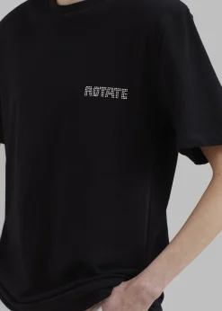 The Frankie Shop Rotate Boxy Lasercut T-Shirt Black Sale