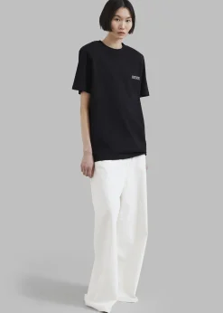 The Frankie Shop Rotate Boxy Lasercut T-Shirt Black Sale