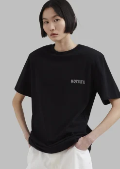 The Frankie Shop Rotate Boxy Lasercut T-Shirt Black Sale