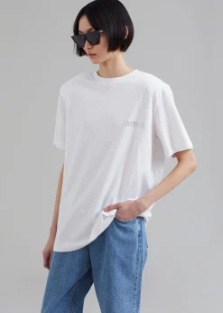 The Frankie Shop Rotate Boxy Lasercut T-Shirt Bright White New