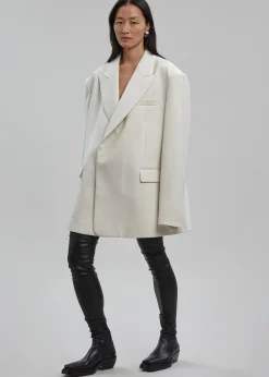 The Frankie Shop Sadie Oversized Double Breasted Blazer Cream Best