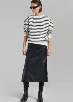 The Frankie Shop Saint Stripe Sweater Black/White Stripe
