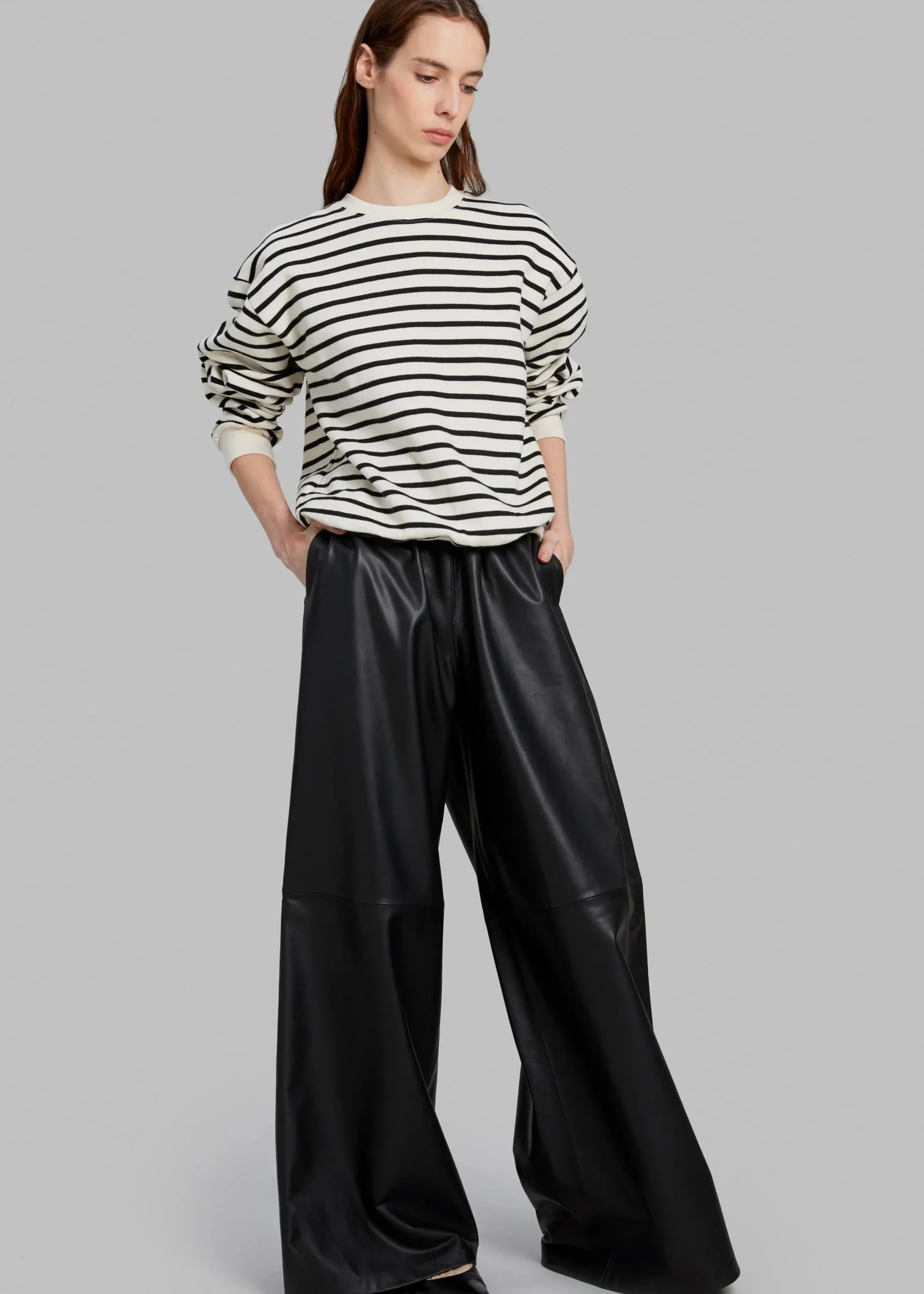 The Frankie Shop Saint Stripe Sweater Black/White Stripe