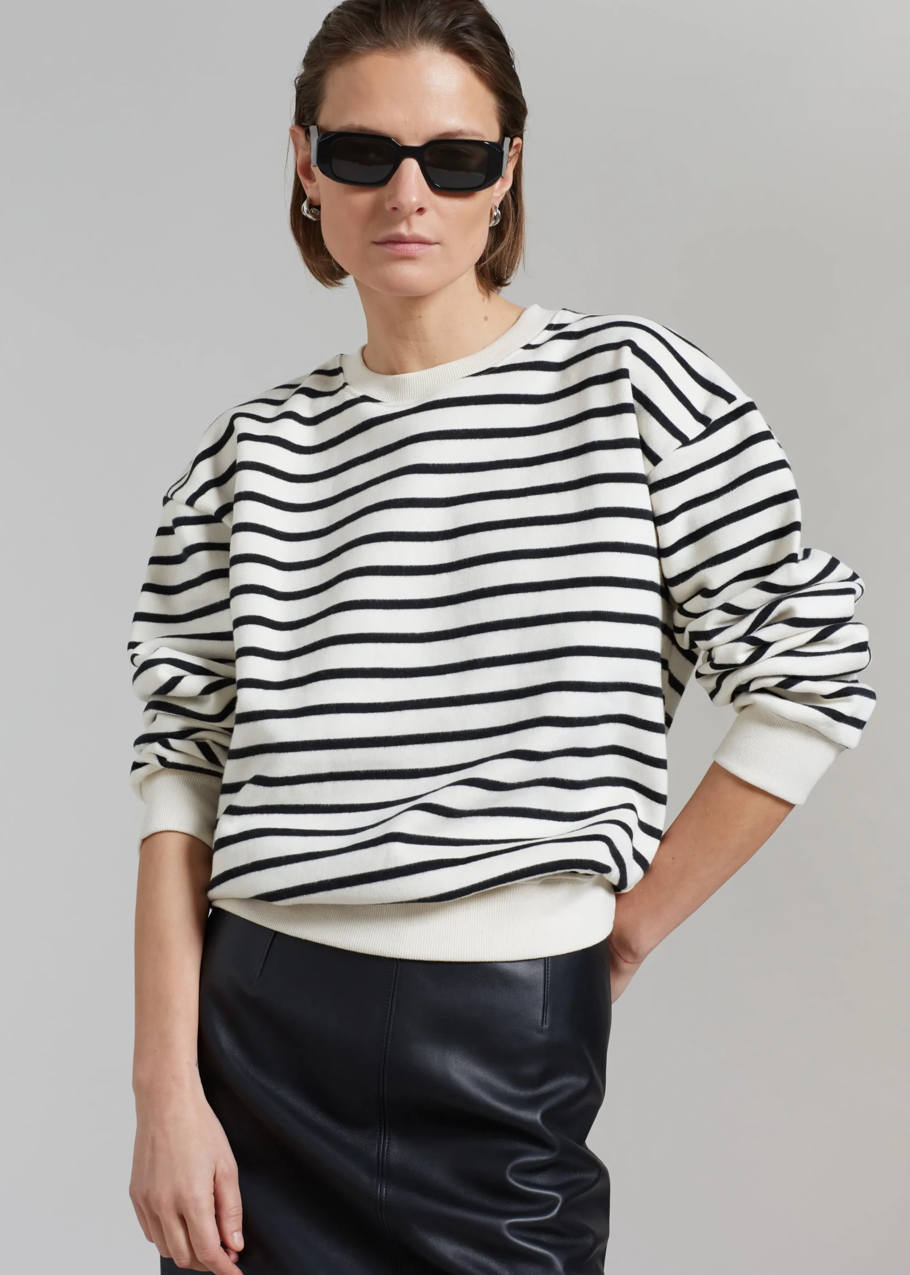 The Frankie Shop Saint Stripe Sweater Black/White Stripe