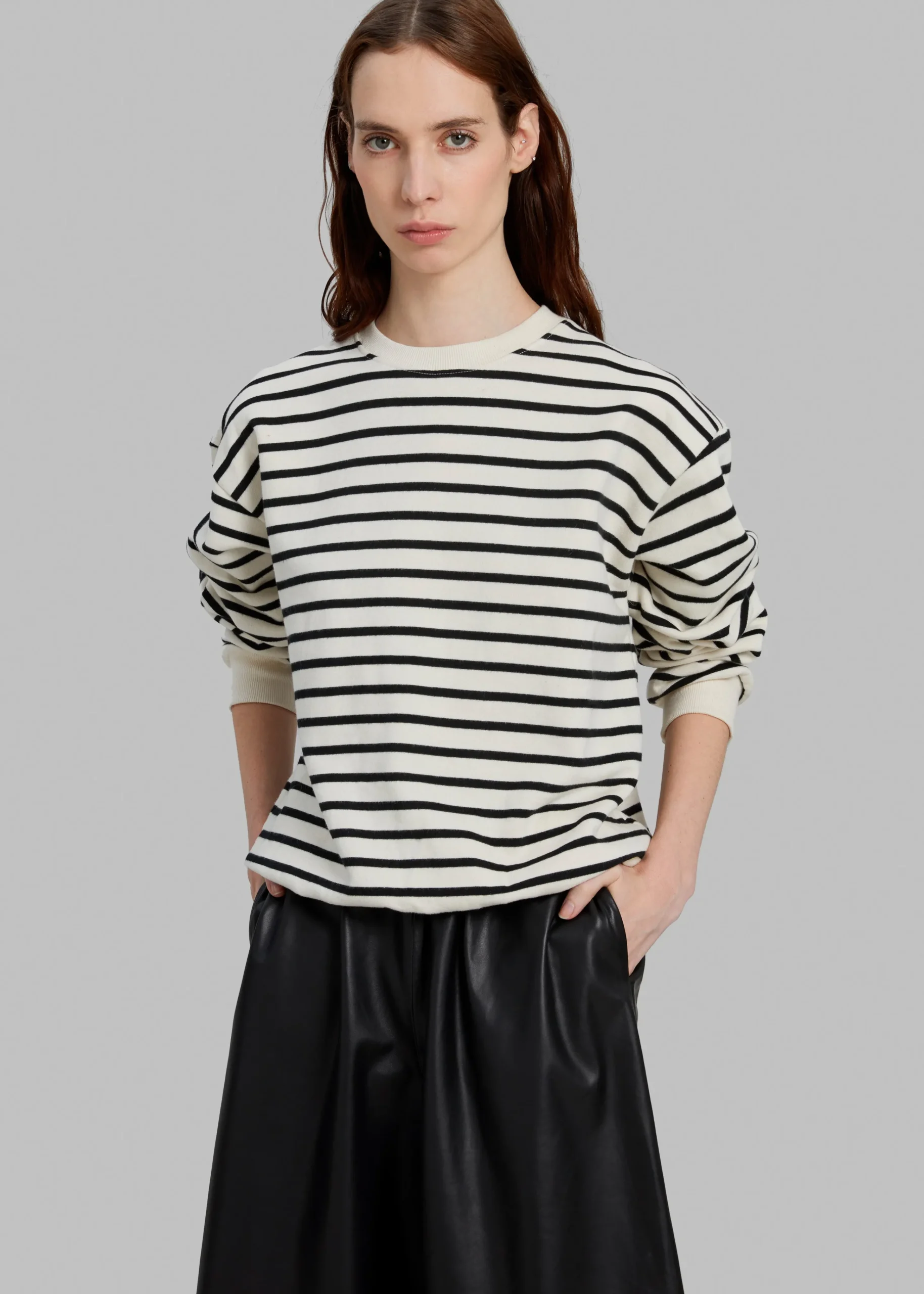 The Frankie Shop Saint Stripe Sweater Black/White Stripe