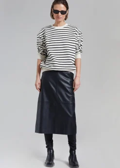 The Frankie Shop Saint Stripe Sweater Black/White Stripe