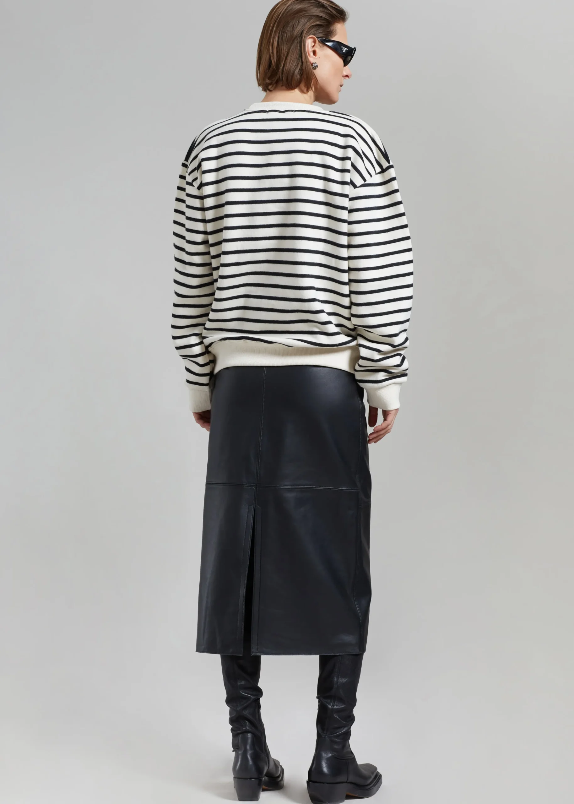The Frankie Shop Saint Stripe Sweater Black/White Stripe