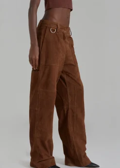 The Frankie Shop Saks Potts Rose Pants Chocolate Clearance