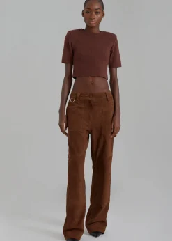 The Frankie Shop Saks Potts Rose Pants Chocolate Clearance