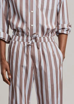 The Frankie Shop Samsoe & Samsoe Devon Trousers Brown Stripe New