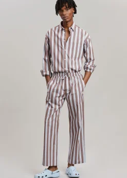 The Frankie Shop Samsoe & Samsoe Devon Trousers Brown Stripe New