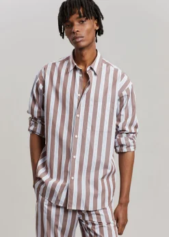 The Frankie Shop Samsoe & Samsoe Marley Shirt Brown Stripe Best