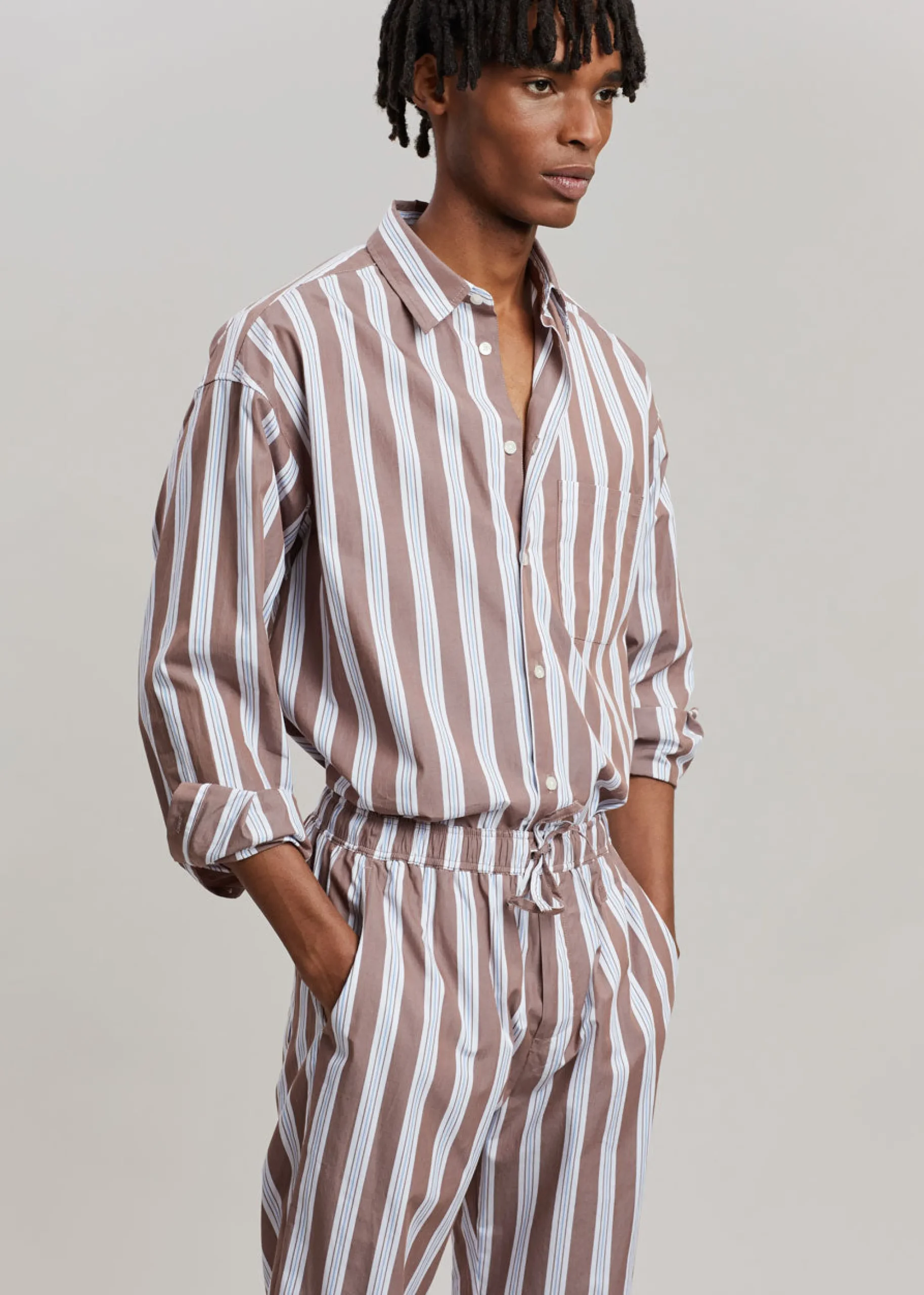 The Frankie Shop Samsoe & Samsoe Marley Shirt Brown Stripe Best